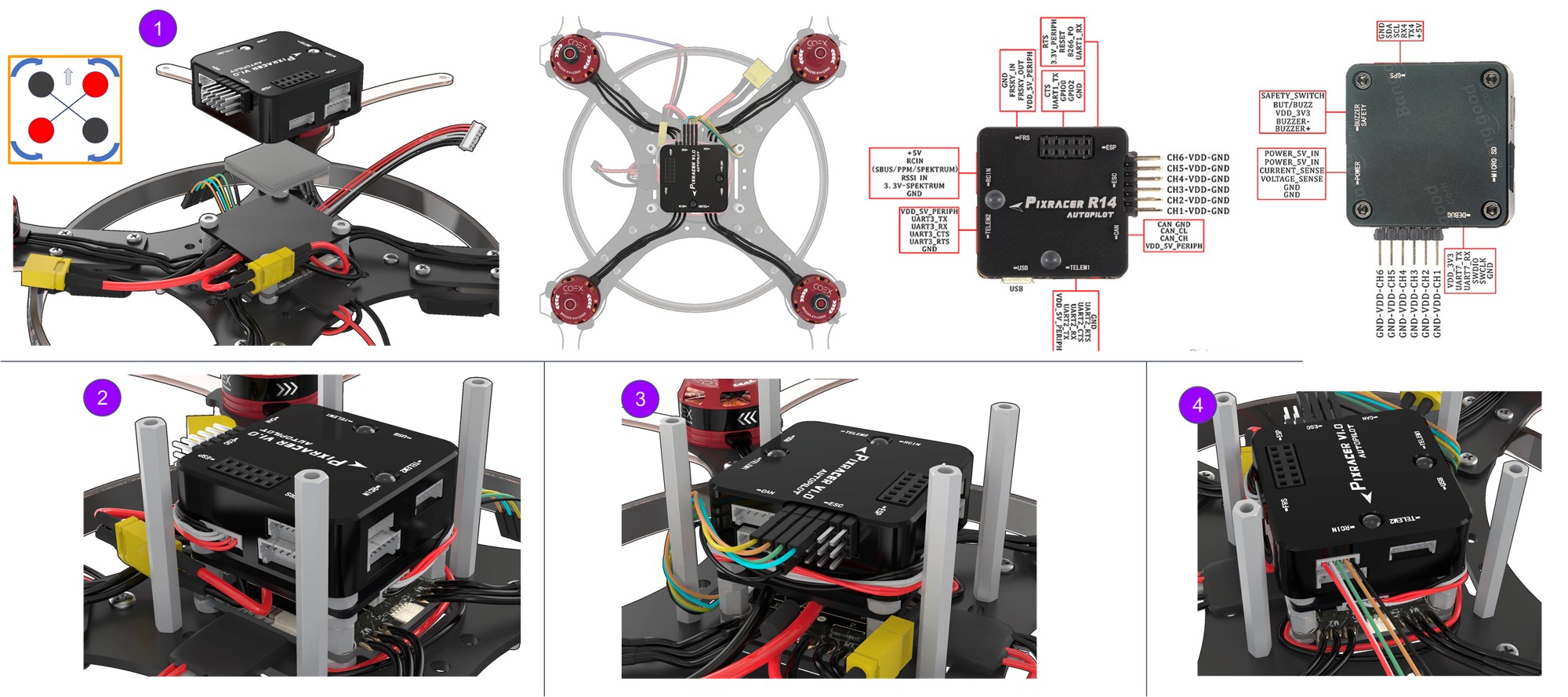 Монтаж полетного контроллера