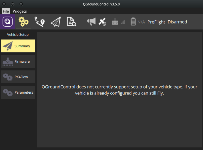 QGroundControl PX4FLOW connected